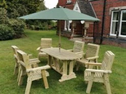 Churnet Valley Ergo 6 Seat Table Set - 6 X Chairs -Lawn and plant care Store 46799 2533