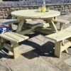 Churnet Valley Westwood Round 8 Seat Picnic Table -Lawn and plant care Store 46830 2420