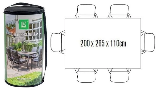 LG Outdoor DXCOV03 Deluxe Cover For 6 Seat Rectangular Dining Set - 110 X 170cm Table 5 LG Outdoor DXCOV03 Deluxe Cover For 6 Seat Rectangular Dining Set - 110 X 170cm Table - Image 3