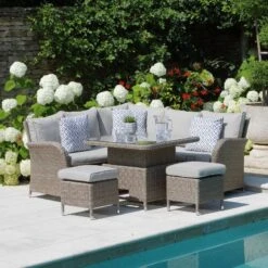 LG Outdoor Monaco Sand Compact Dining Modular With Adjustable Table