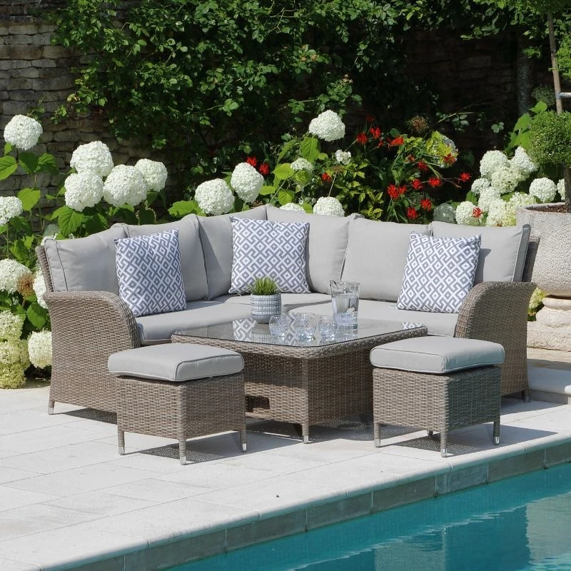 LG Outdoor Monaco Sand Compact Dining Modular With Adjustable Table 4 LG Outdoor Monaco Sand Compact Dining Modular With Adjustable Table - Image 2