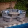LG Outdoor Oslo Curved Dining Modular Set With Gas Firepit Table -Lawn and plant care Store 46951 2283