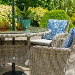 LG Outdoor Monaco Sand 4 Seat Dining Set And Parasol -Lawn and plant care Store 51133 30443