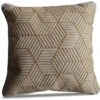 LG Outdoor Gold Striped Cubes 50cm Embroidered Scatter Cushion -Lawn and plant care Store 51930 28201