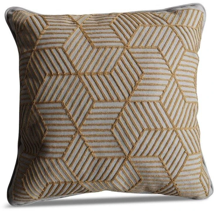 LG Outdoor Gold Striped Cubes 50cm Embroidered Scatter Cushion 3 LG Outdoor Gold Striped Cubes 50cm Embroidered Scatter Cushion