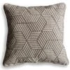 LG Outdoor Grey Striped Cubes 50cm Embroidered Scatter Cushion -Lawn and plant care Store 51933 28204